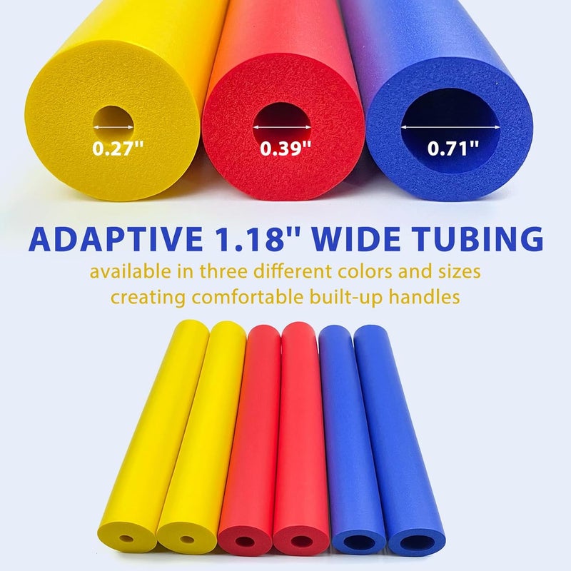 lyforx Foam Grip Tubing 6pcs Adaptive Utensils Grip Tubing, Built up Grip Aid for Utensils, Tools and Pens for Elderly, Disabled, Arthritic, Handicapped - Image 2